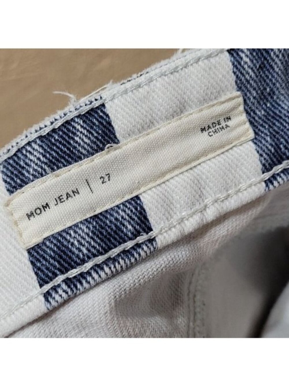 Vintage 90s PacSun Junior's Size 27 Retro Cut off Denim Shorts Mom Jean Striped - Picture 4 of 8